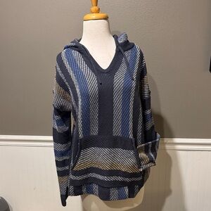 Rip Curl Navy and Beige Striped Sweater
